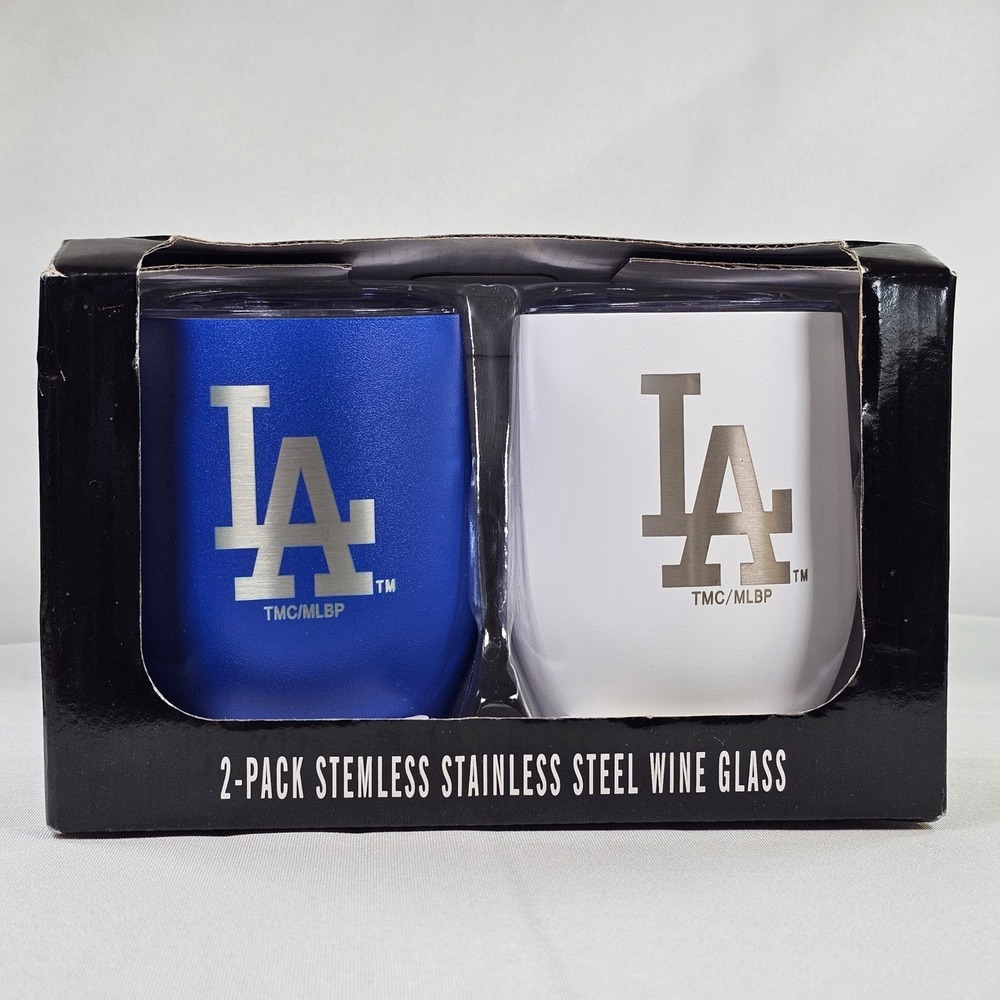 New Los Angeles Dodgers 2-Pack Stemless Stainless Steel Wine Glass Set Blue LA